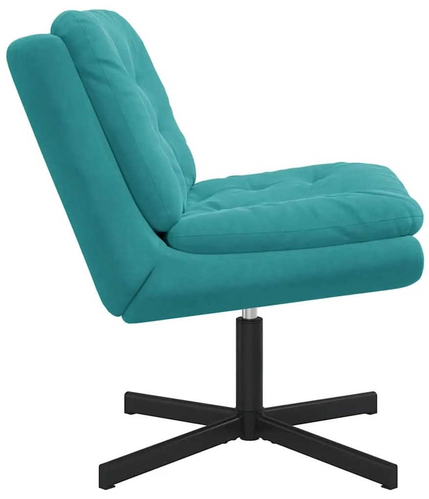 Cadeira Relaxante Giratória Turquesa 63 x 75 x 76 cm Veludo