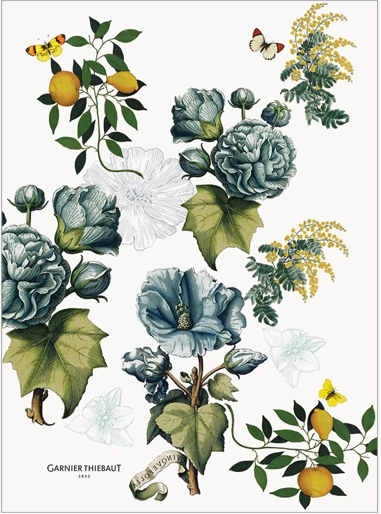 Toalhas de chá em linho lavado Giardino, conjunto de 4