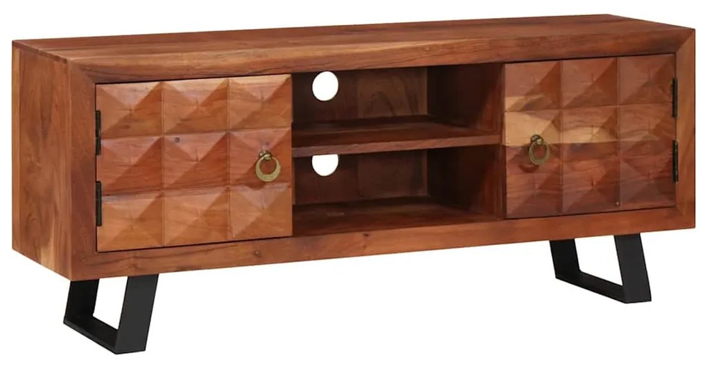 vidaXL Gabinete para TV com prateleira castanho mel 112 x 30 x 48 cm