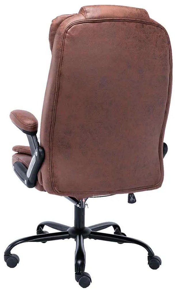 Cadeira massagens p/ escritório couro artificial castanho-claro