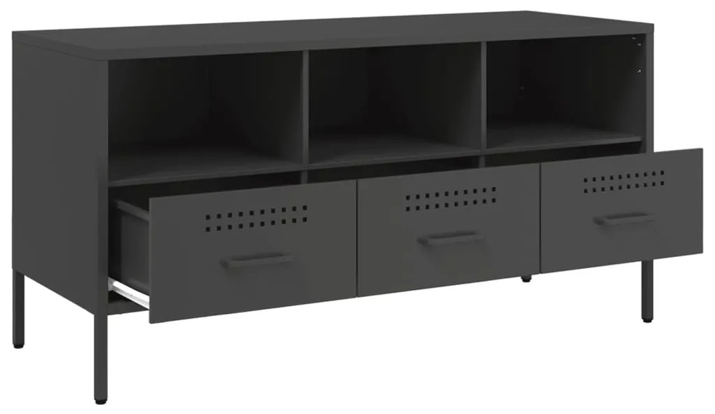 Móvel de TV 100,5x39x50,5 cm aço preto