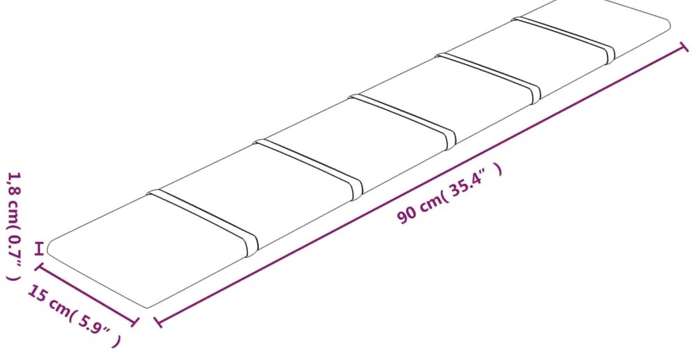 Painel de parede 12 pcs 90x15 cm veludo 1,62 m² vermelho tinto
