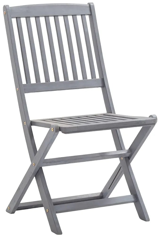 Cadeiras de exterior dobráveis 8pcs c/ almofadões acácia maciça