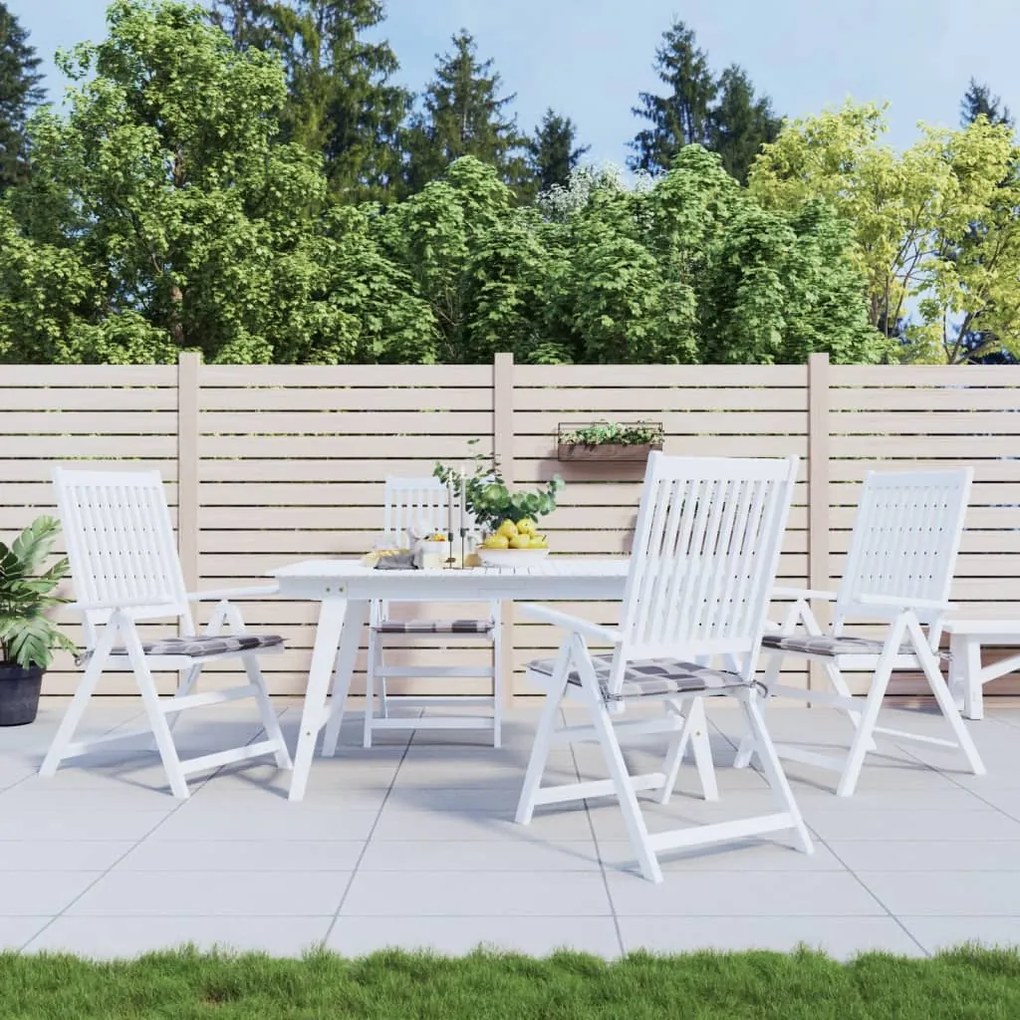 vidaXL Almofadões cadeiras jardim 4pcs tecido oxford xadrez cinzento