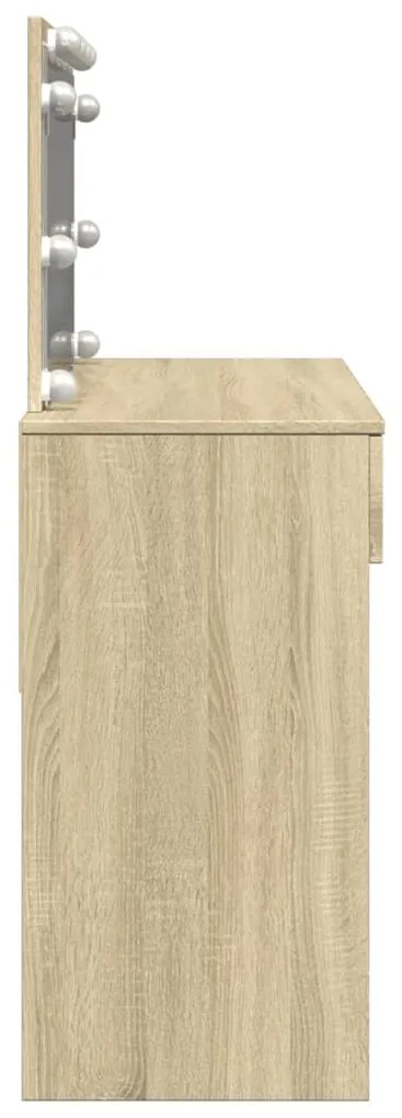 Toucador com LEDs 100x40x120 cm carvalho sonoma