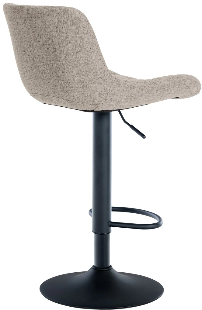 Banco de bar Tover em tecido e com estrutura preta 48 x 81-105 x 54 cm Castanho acinzentado
