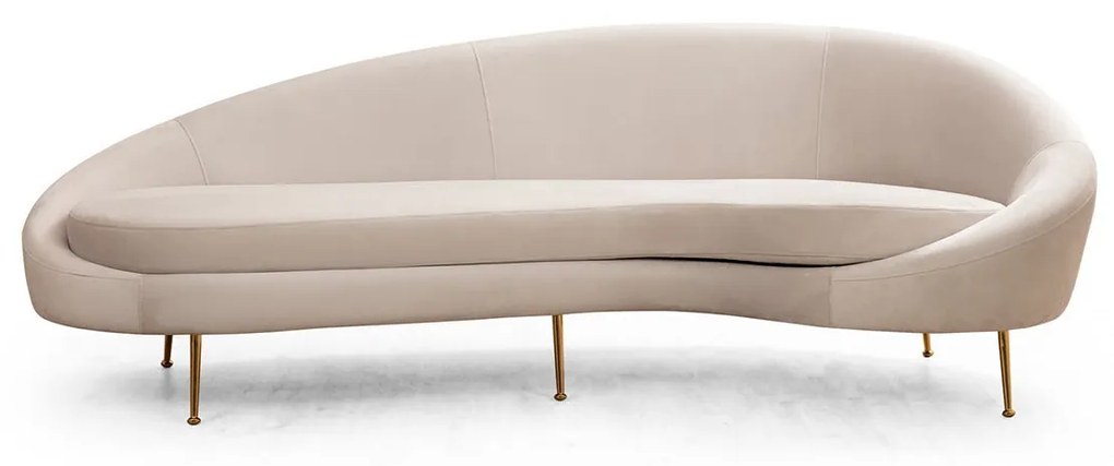 Sofá de 3 Lugares Eses – Bege – 255x120x85 cm
