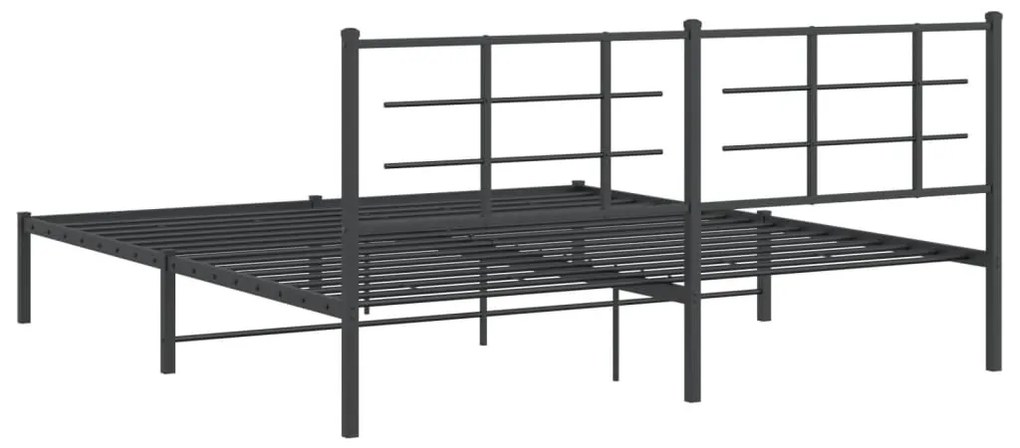 Estrutura de cama em metal com cabeceira 180x200 cm preto