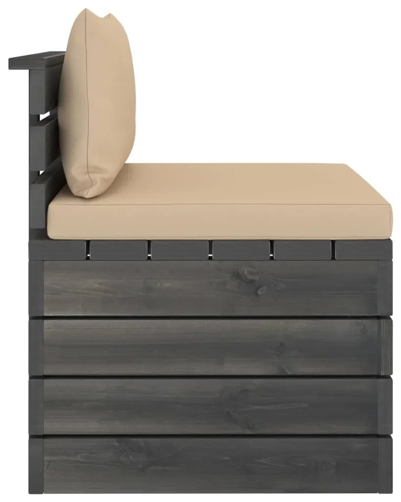 2 pcs conjunto lounge de paletes com almofadões pinho maciço
