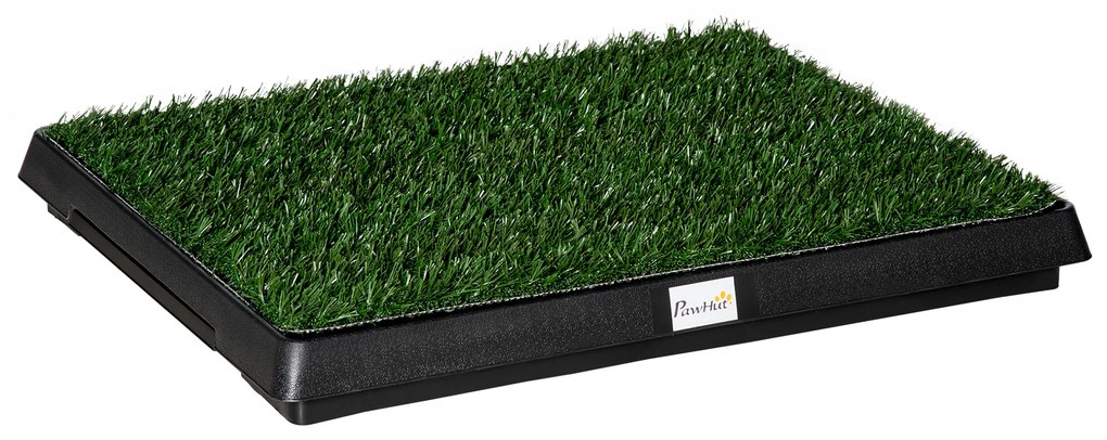PawHut Banheiro para Cachorro Resguardo Treino Erva Bandeja Cães Sanita Interior Animais Estimação Prático Higiénico 51x63x6 cm Verde | Aosom Portugal