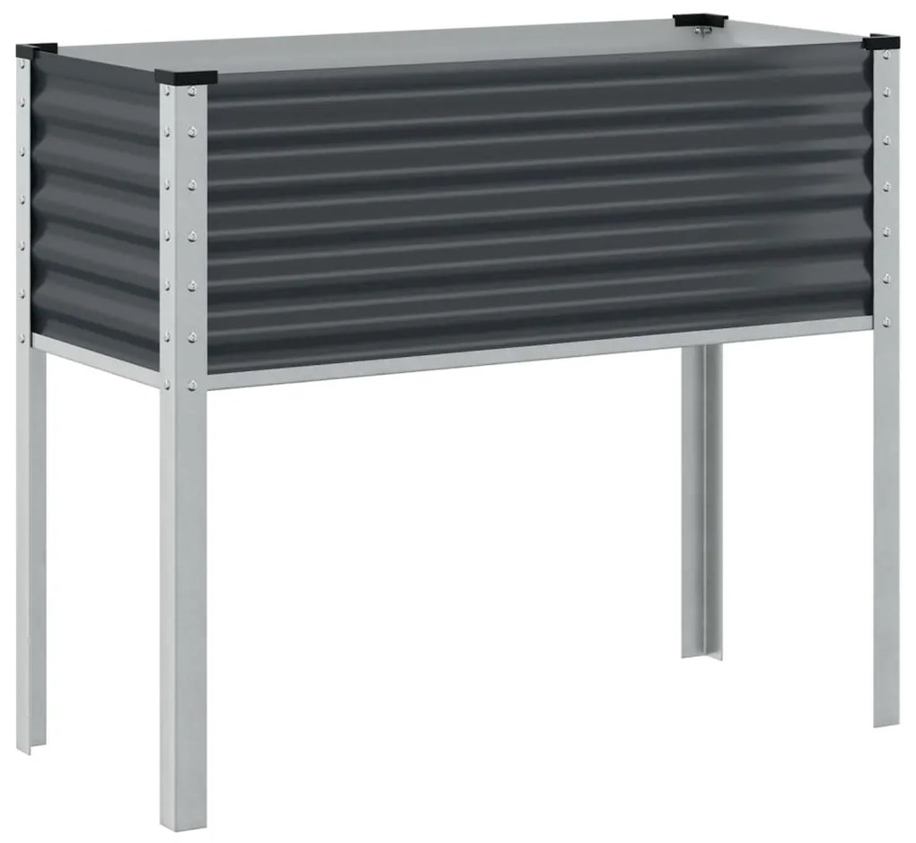 Vaso/floreira de jardim 100x41x90 cm aço antracite