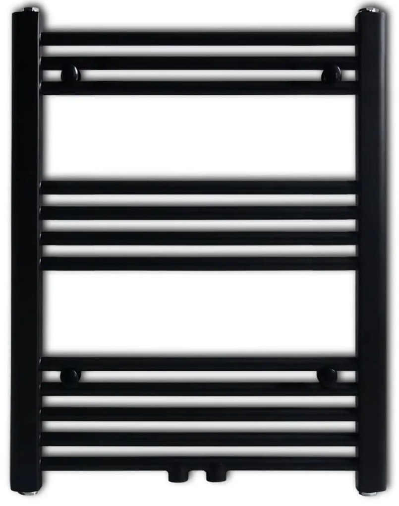 Aquecedor toalhas casa de banho liso 600 x 764 mm preto