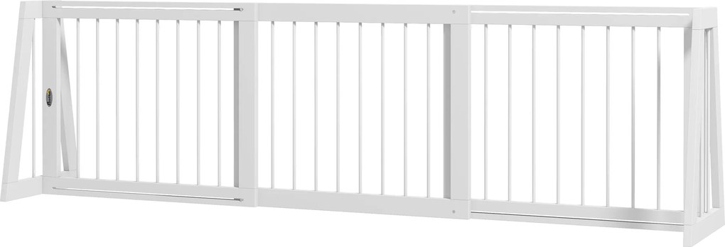 Barreira de segurança para cães - barreira de proteção retrátil de 3 painéis, 71-190 cm, em madeira - branca