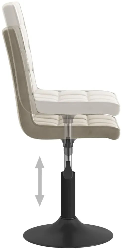 Cadeiras de jantar giratórias 4 pcs veludo cinzento-claro