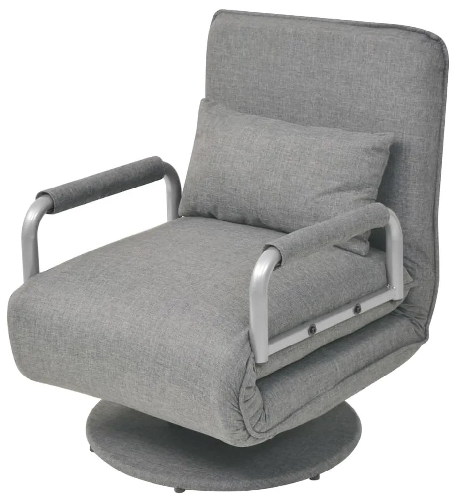 Poltrona/Cama Giratória em Tecido - Cinzento-Claro - Design Moderno