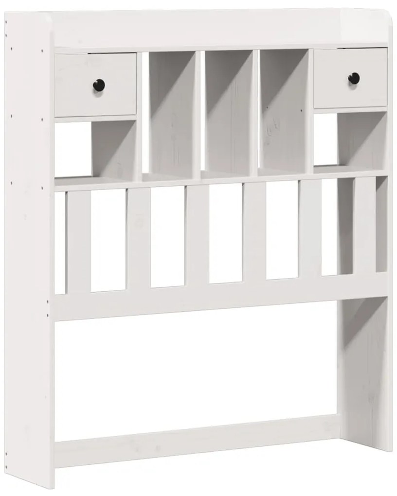 Cama com estante sem colchão 90x190 cm pinho maciço branco