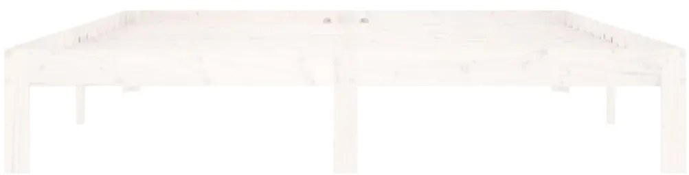 Estrutura de cama 160x200 cm pinho maciço branco