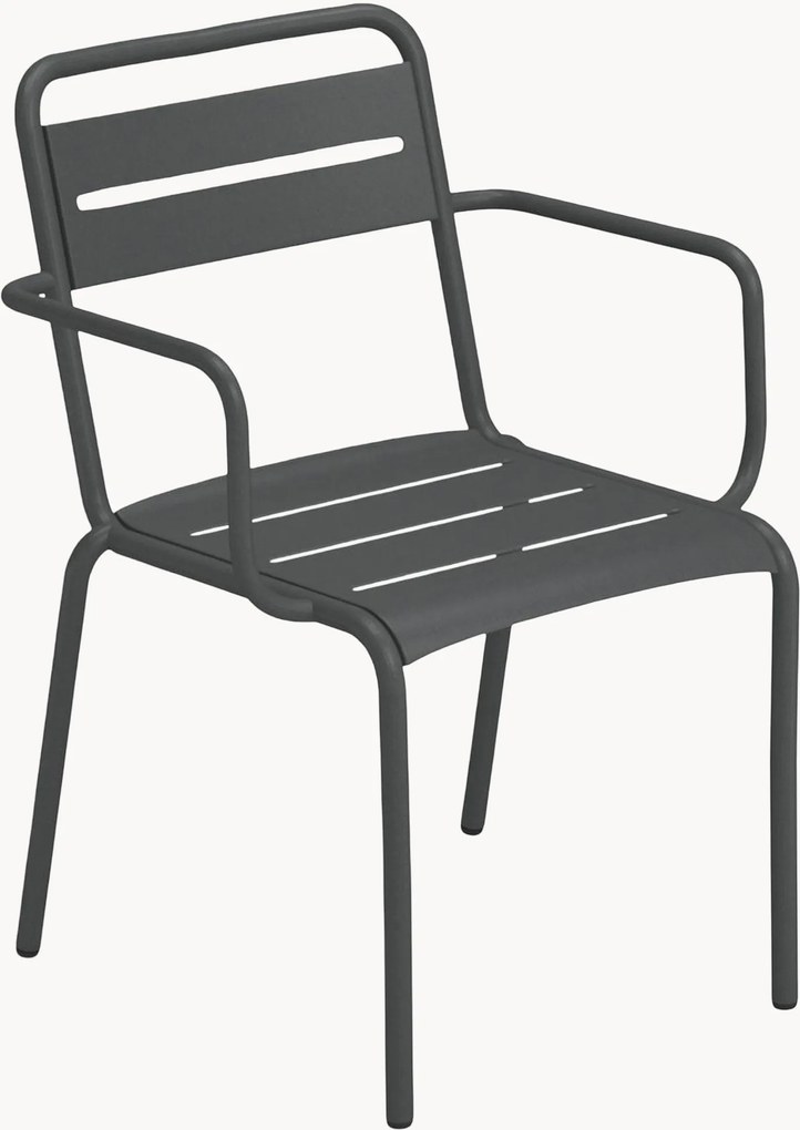 Cadeiras de jardim empilháveis com braços Star, conjunto de 2