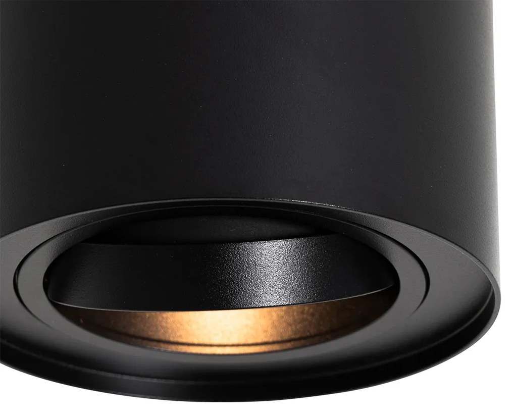 Conjunto de 4 focos de teto modernos pretos ajustáveis AR70 - Rondoo Up