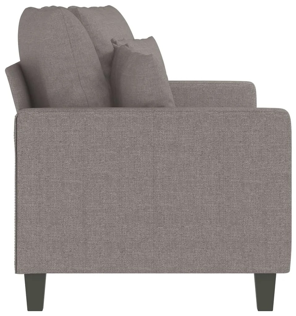 Sofá de 2 lugares tecido 140 cm cinzento-acastanhado