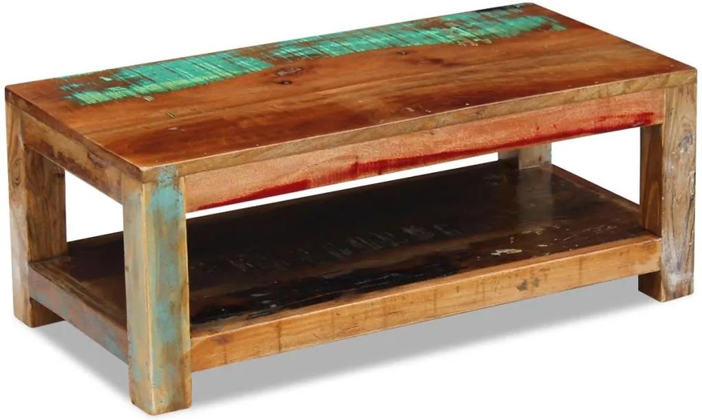 Mesa de centro sólida madeira reciclada 90x45x35 cm