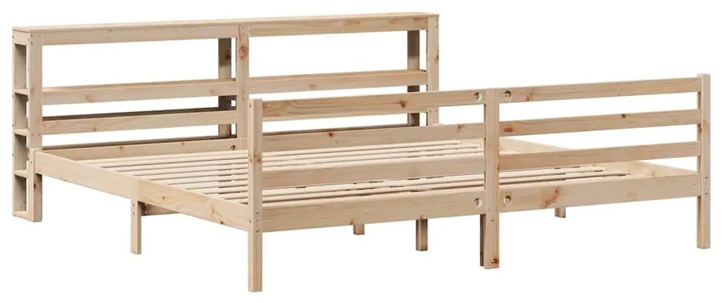 Cama sem colchão 200x200 cm madeira de pinho maciça