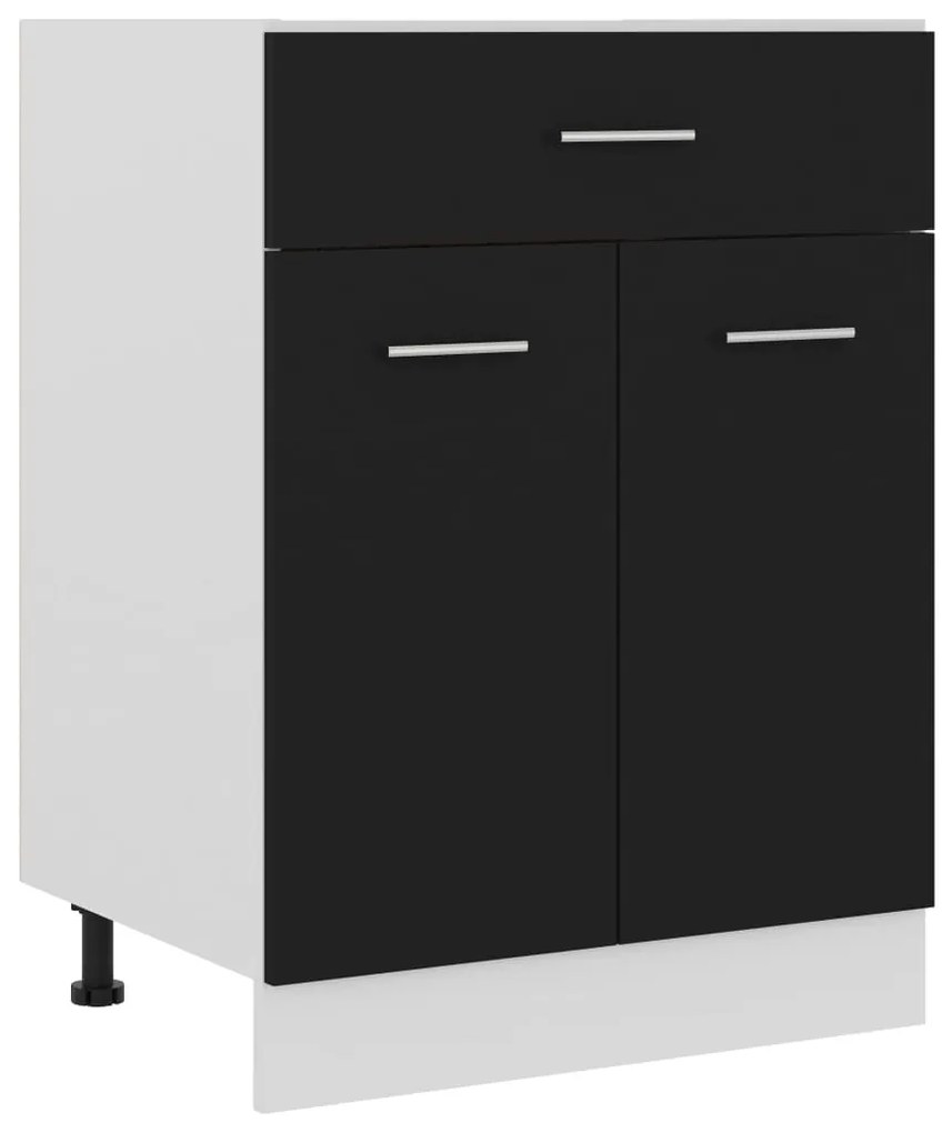 801229 vidaXL Armário inferior c/ gavetas 60x46x81,5cm contraplacado preto