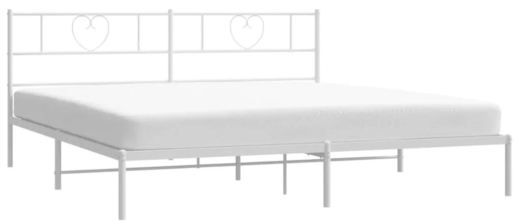 Estrutura de cama com cabeceira 180x200 cm metal branco