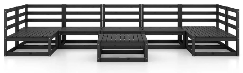 8 pcs conjunto lounge de jardim pinho maciço