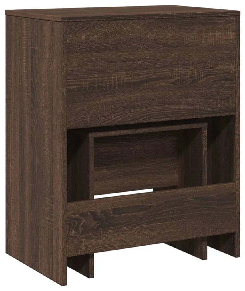 Toucador e banco 60x40x113,5 cm carvalho castanho