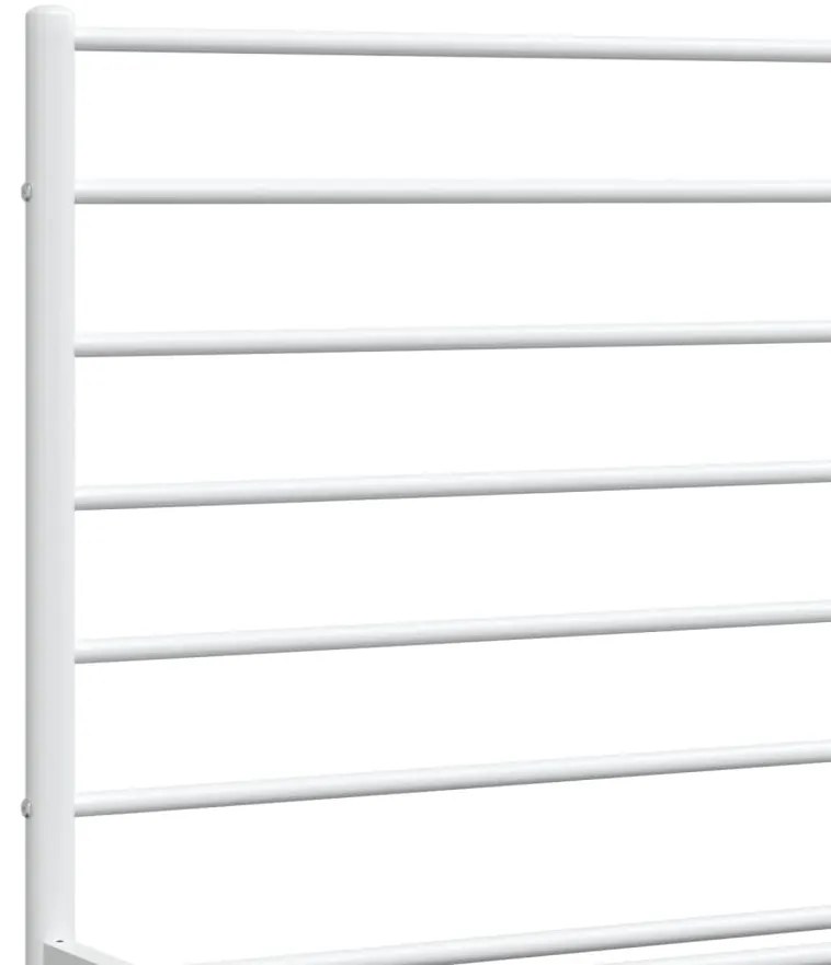 Estrutura de cama com cabeceira e pés 160x200 cm metal branco