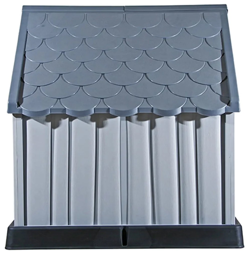 Casota para cão 92x87x91 cm plástico cinzento