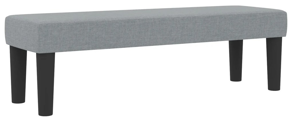 Cama Box Spring com Colchão e Banco Cinza Claro 120x190 cm Tecido