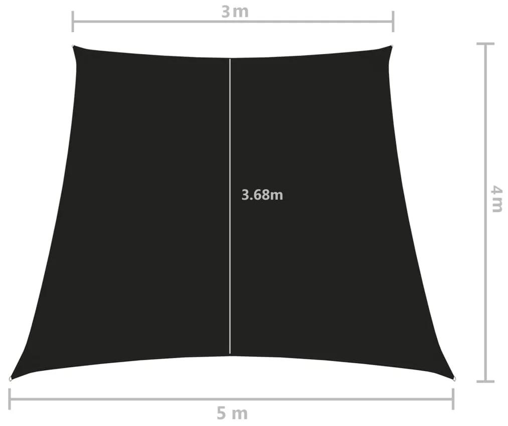 Para-sol estilo vela tecido oxford trapézio 3/5x4 m preto
