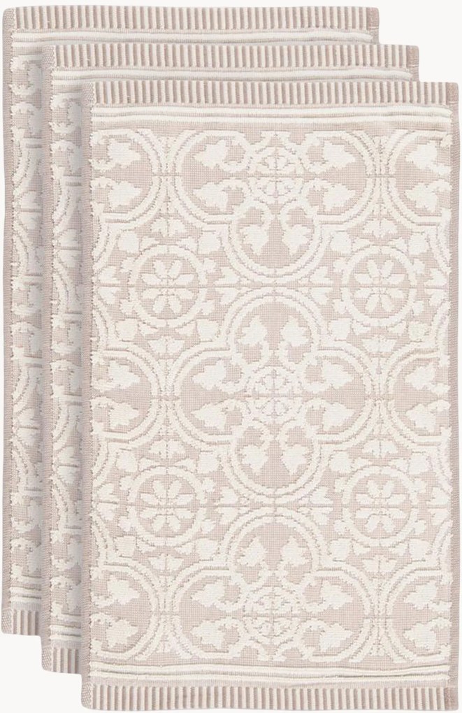 Toalhas em algodão felpudo jacquard Tile De Pip, conjunto de 3