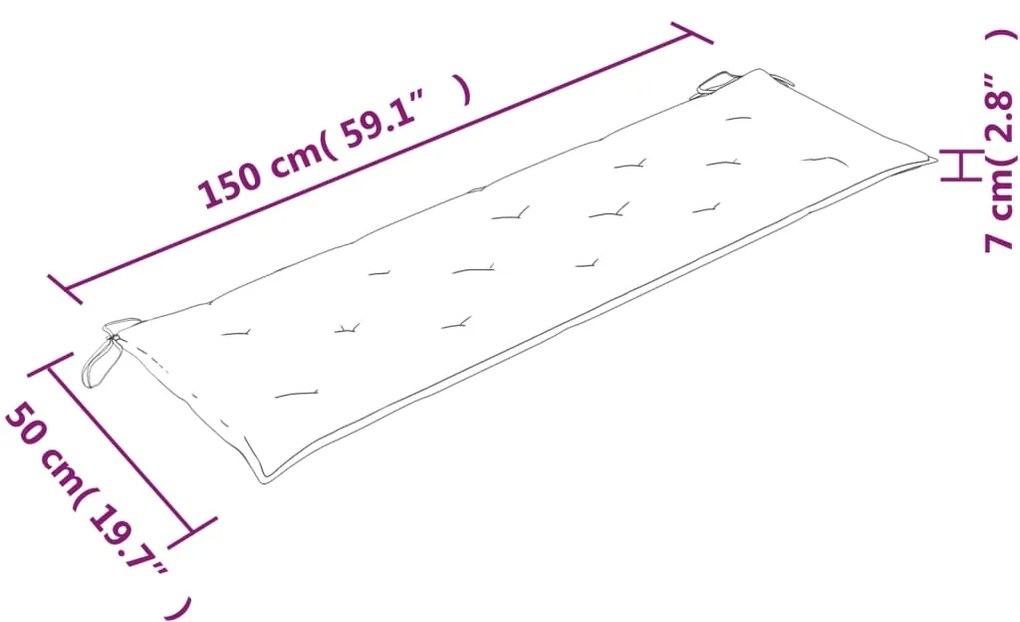 Banco Batávia c/ almofadão cinza 150 cm madeira de teca maciça