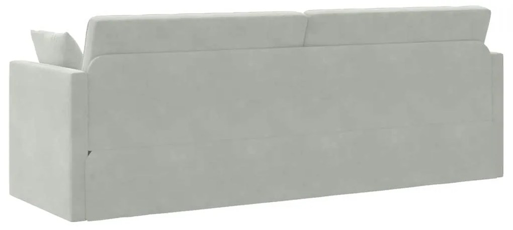 Sofá Cama de Chão 2-em-1 Cinza Claro 213x144x60 cm Veludo