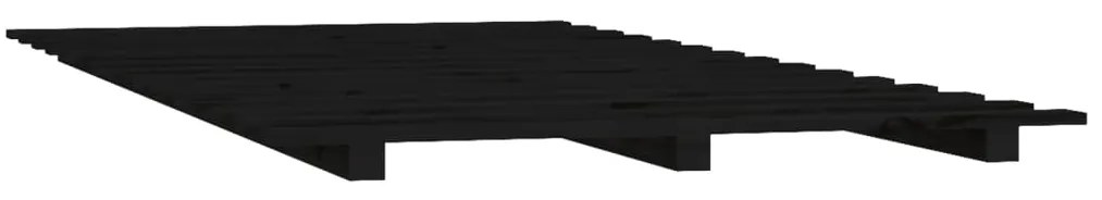 Estrutura de cama 135x190 cm madeira de pinho maciça preto