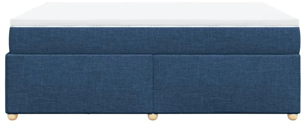Cama com molas/colchão 140x200 cm tecido azul