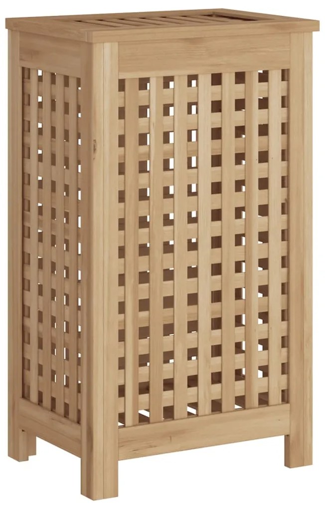 Cesto de roupa 35x25x60 cm madeira de teca maciça