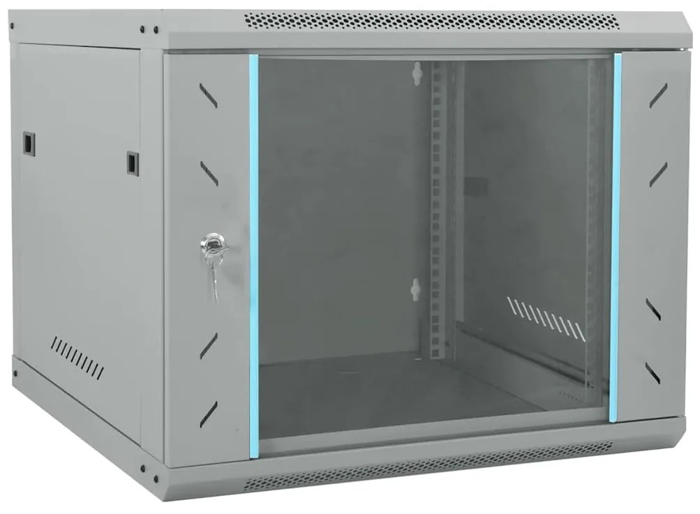 vidaXL Armário de Rede com armazenamento Cinzeto 60 x 60 x 50 cm Aço