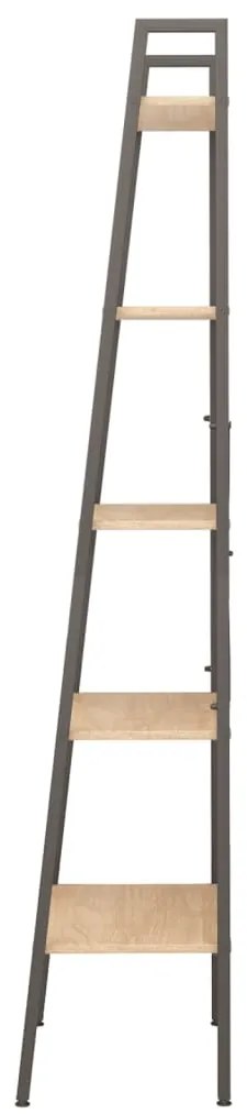 Estante de pé 5 prateleiras 56x35x174 cm castanho-claro e preto