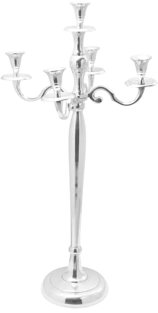 vidaXL Suporte de Velas Prateado 32 x 32 x 79,5 cm Alumínio