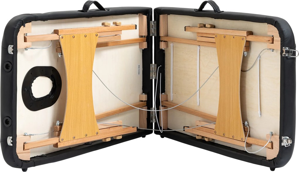 Marquesa de Massagem Dobrável Marquesa com Altura Ajustável 67-92cm Desenho Ergonómico Fácil de Transportar 210x81x67-92 cm Preto