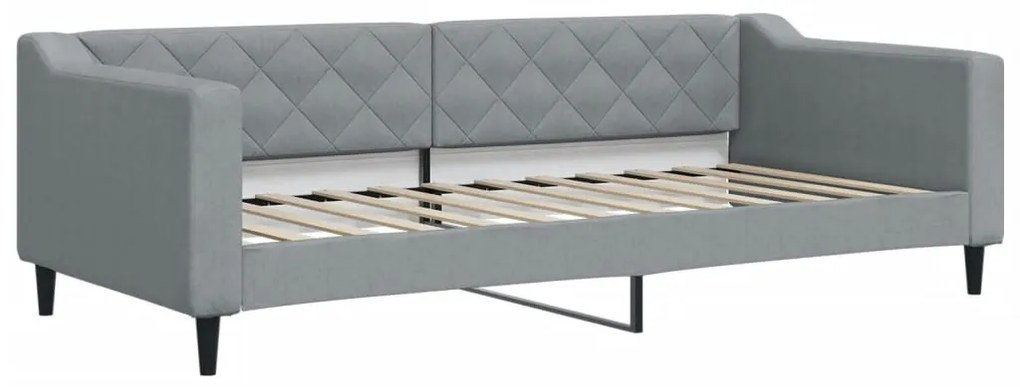 Sofá-cama com gavetão 90x200 cm tecido cinzento-claro