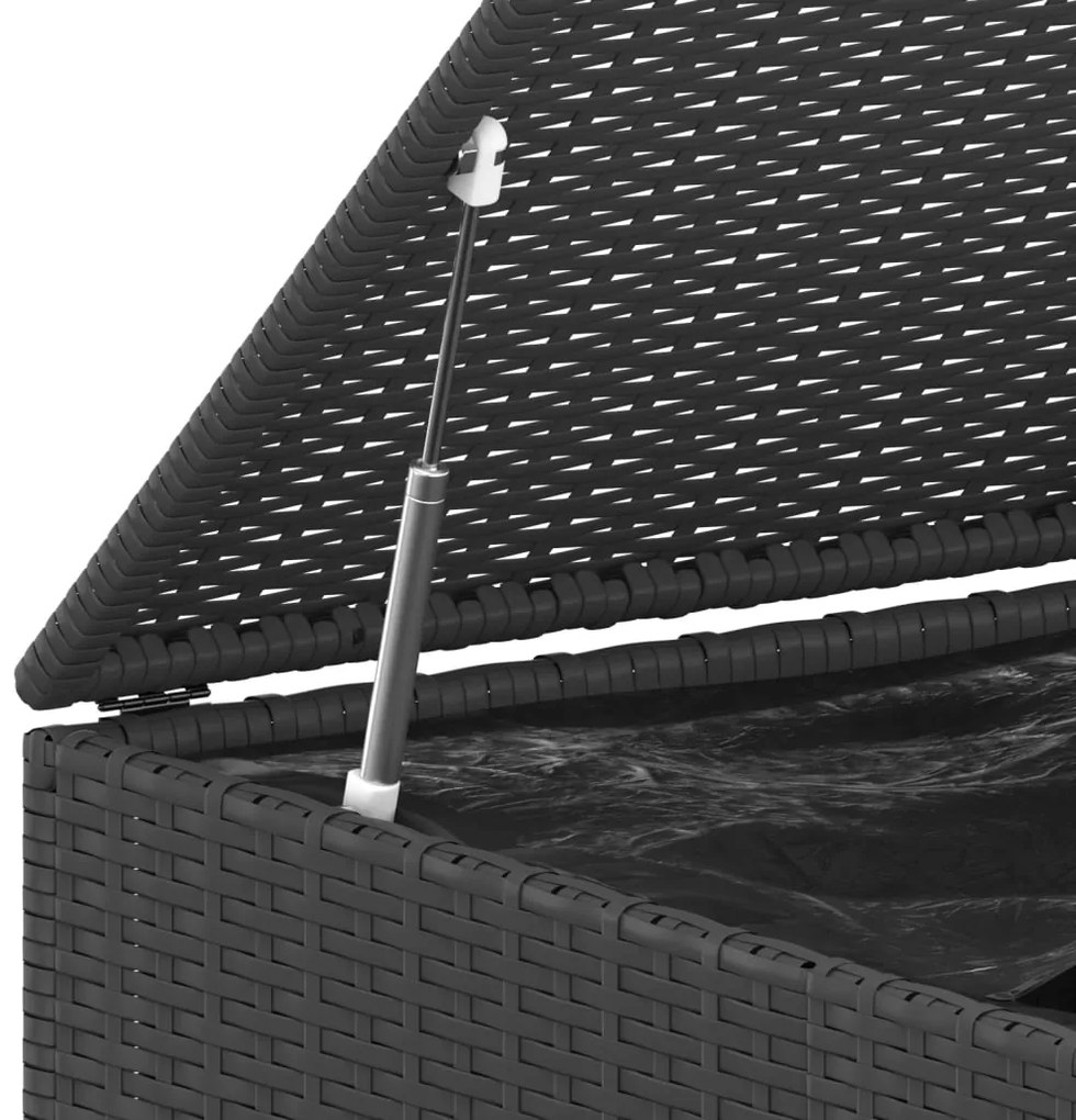 Caixa para almofadões de jardim 145x100x103 cm vime PE preto