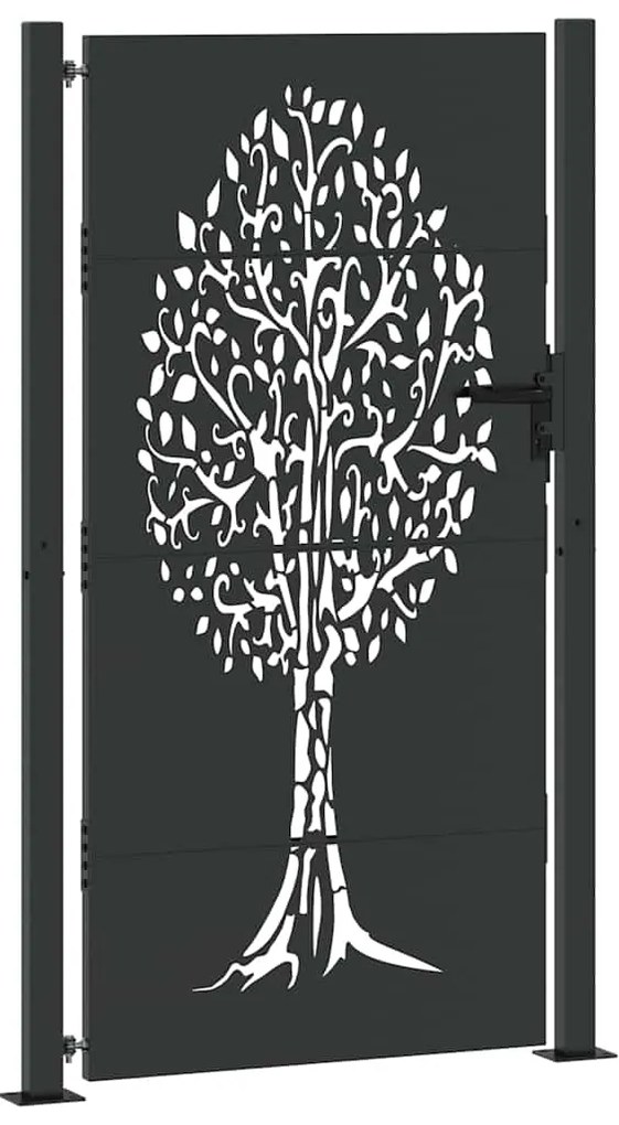 Portão de Jardim Preto 105 x 175 cm Aço com Revestimento em Pó
