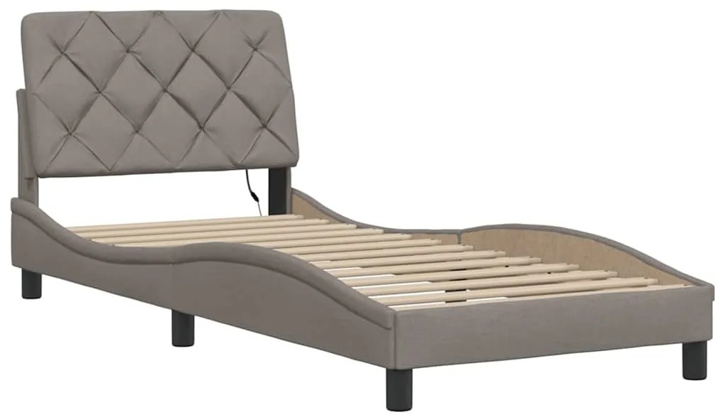 Estrutura de cama com LED sem colchão 90x190 cm tecido
