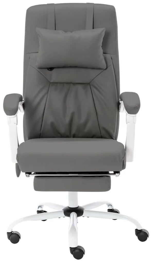 Cadeira escritório c/ função massagem couro artificial cinzento