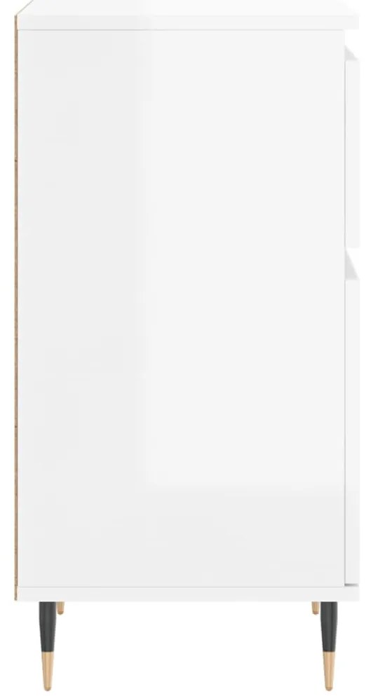 Aparadores 2 pcs 40x35x70 cm deriv. de madeira branco brilhante